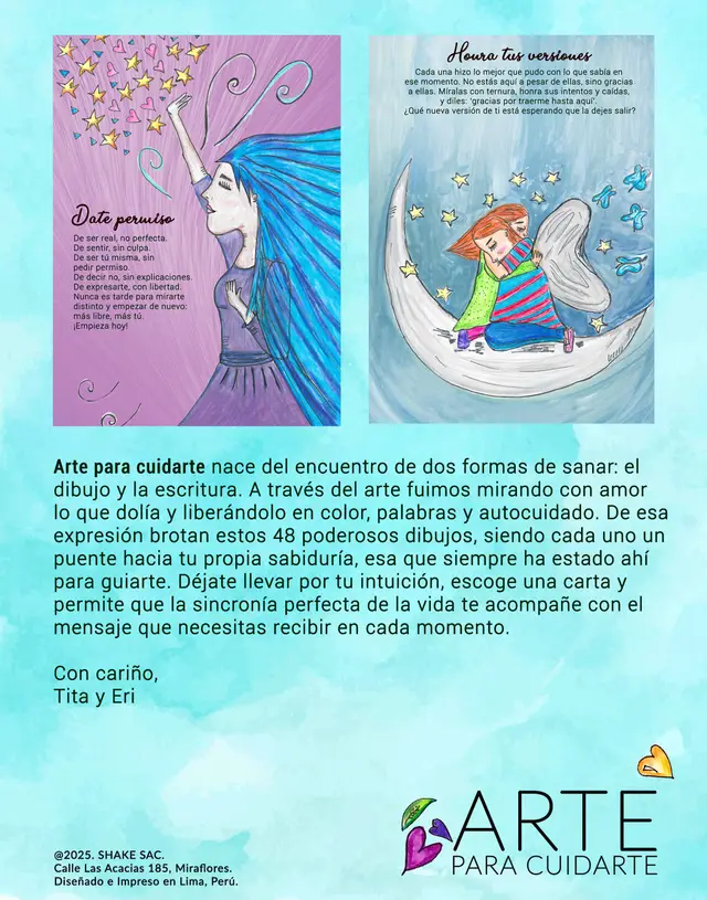 Reverso de la cajita, con dos cartas y la carta de Tita y Eri.